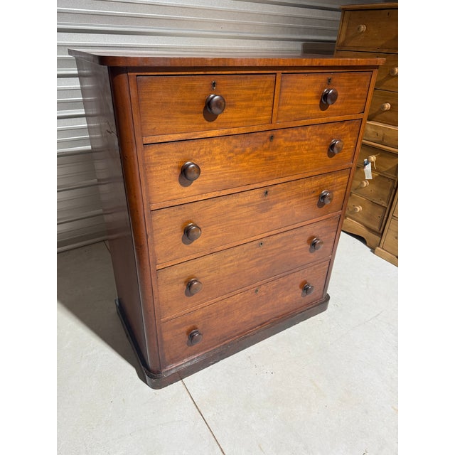 Brown Antique Two Over Four Drawers - Mahogany Chest of Drawers From England For Sale - Image 8 of 18