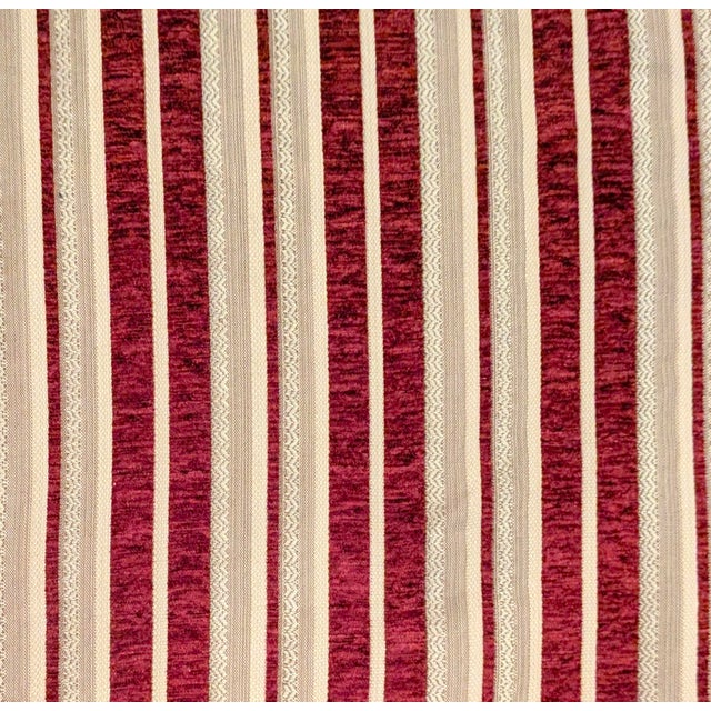 Kravet Vintage Kravet Cranberry Striped Chenille Upholstery Fabric- 4 Yards For Sale - Image 4 of 7