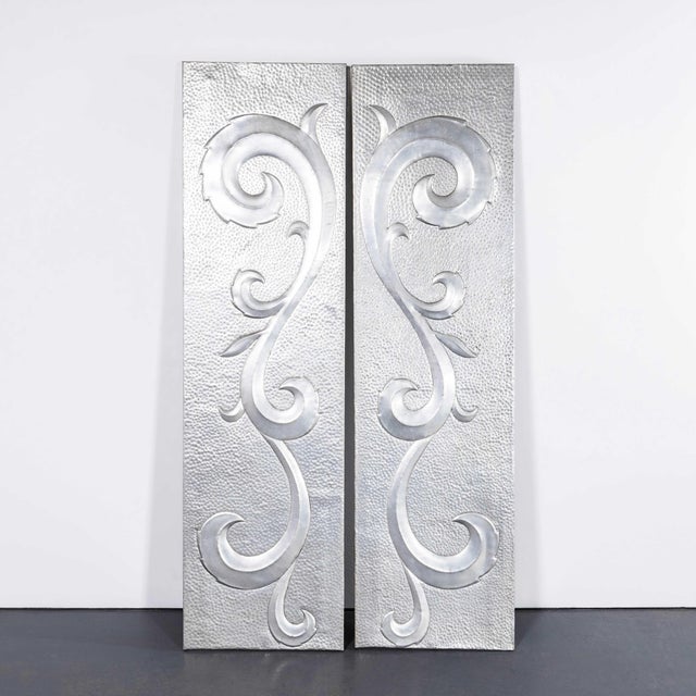 Metal Large Decorative Wall Panels, 1940s, Set of 2 For Sale - Image 7 of 7