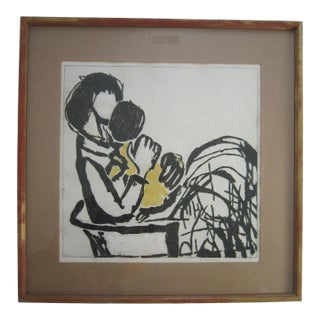 Mid C. Etching, Mother and Child, Signed Sadie Skoletsky Rosenblum Artist Proof For Sale