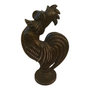 Vintage Farmhouse Cast Iron Black Rooster