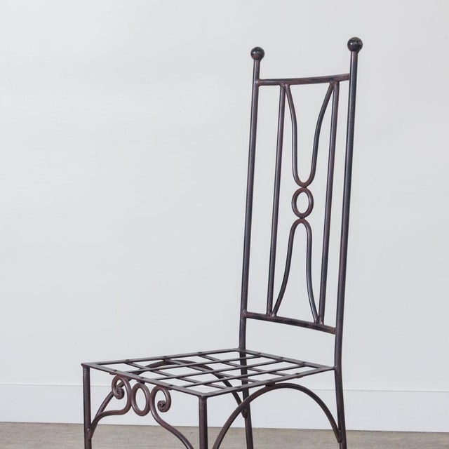 Black Late 20th Century French Neoclassical Iron Dining Chairs, Set of 6 For Sale - Image 8 of 15