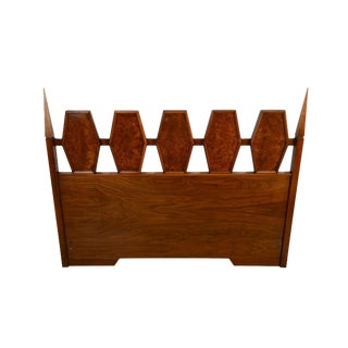 1960s Vintage Walnut & Burl Queen Size Headboard For Sale