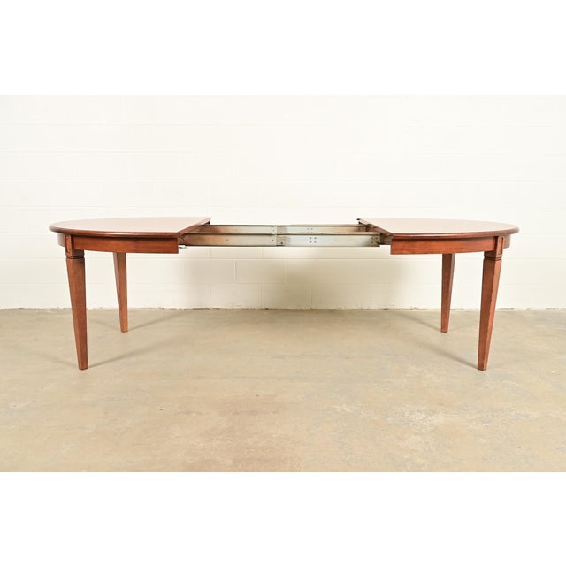 Baker Furniture Style French Regency Louis XVI Carved Walnut Extension Dining Table, Newly Refinished For Sale In South Bend - Image 6 of 13