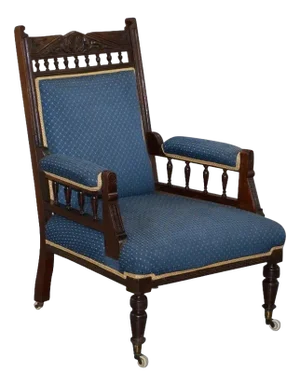Early Victorian Carved Hardwood Reading Armchair