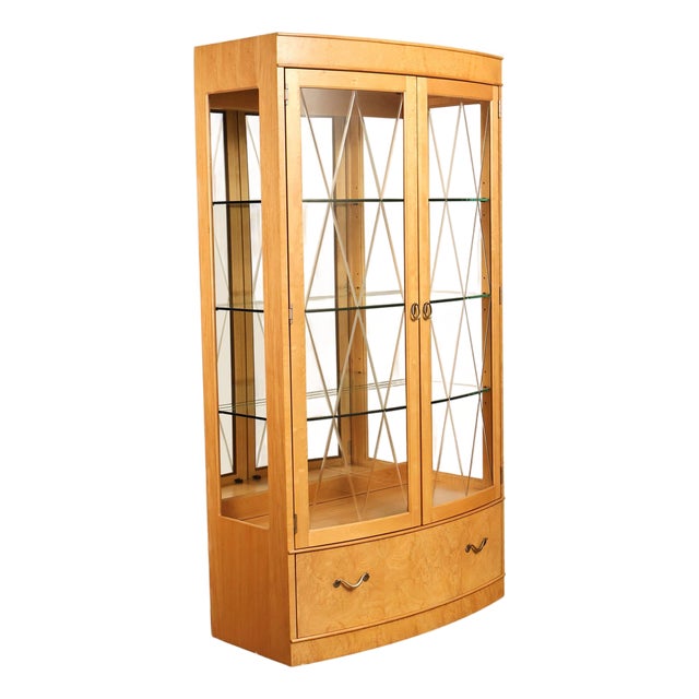 Thomasville Bogart Collection Bow Front Curio Display Cabinet For Sale