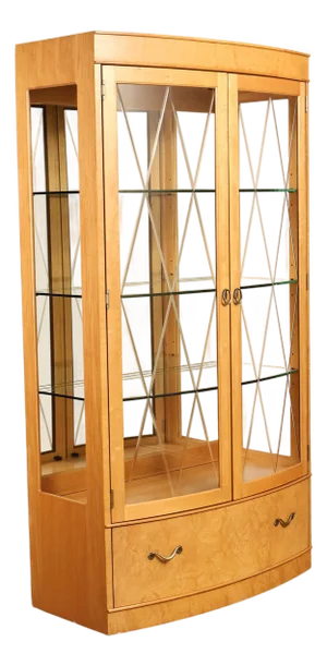 Thomasville Bogart Collection Bow Front Curio Display Cabinet
