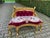 Late 20th French Louis XVI Gold Beech Red Velvet Settee For Sale - Image 9 of 14