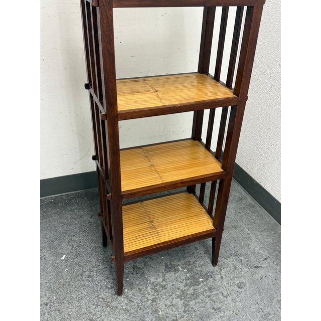 Asian Style Split Bamboo Étagère Bookcase For Sale - Image 10 of 12