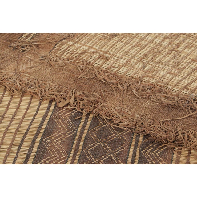 1950s Vintage Tuareg Rug With Tonal Stripe Design in Beige & Brown - Rug & Kilim For Sale - Image 5 of 7