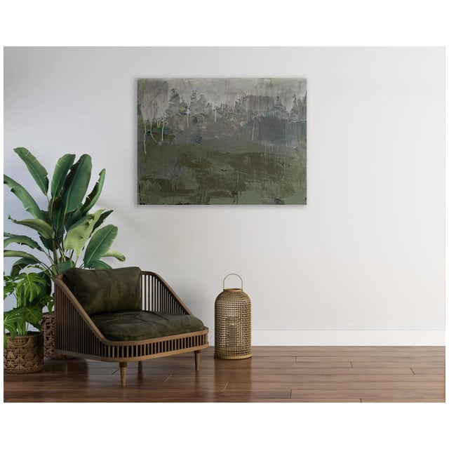 Army Green "Shrouded in Mist" 2023 Original Painting by Jessalin Beutler For Sale - Image 8 of 9