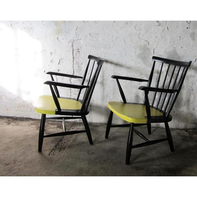 Vintage Spindle Back Armchairs, 1950s, Set of 2 For Sale - Image 4 of 12