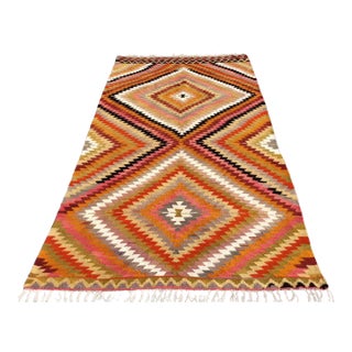 1960s Vintage Turkish Kilim Rug- 64" X 120" For Sale