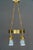 Art Deco Hammered Chandelier with Opaline Glass Shades, Vienna, 1920 For Sale - Image 3 of 18