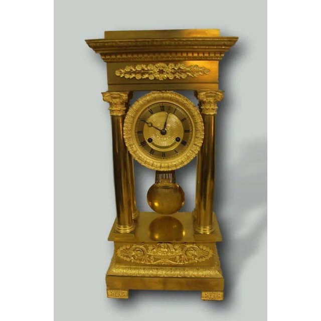Gold 19th Century Golden Bronze Pendulum Clock For Sale - Image 8 of 8