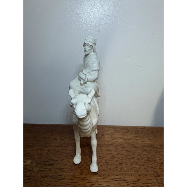 Vintage Three Wise Men on Camels Figurines Set of 3 White Ceramic Nativity Magi For Sale - Image 11 of 16