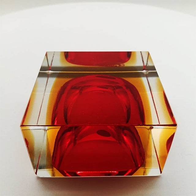 Handcrafted Square Ashtray or Catch-All in Murano Glass by Flavio Poli for Seguso, 1960s For Sale - Image 10 of 11