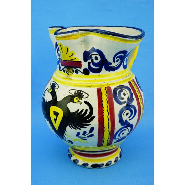 Antique Ceramic Jug Vase with a Two-Headed Eagle, Pesaro, Italy For Sale - Image 3 of 18
