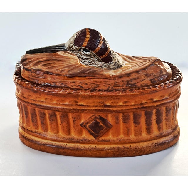 Antique French Pillivuyt et Cie TROMPE L'OEIL Woodcock Pate Glazed Porcelain Tureen c1900 Rare French Pillivuyt Trompe...