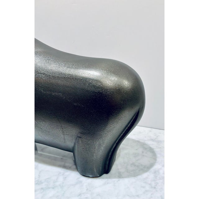 2020s Currey & Company Mid-Century Modern Style Bronze Ferdinand Bull Sculpture For Sale - Image 5 of 6