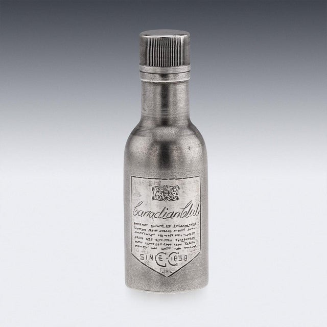 Novelty Silver Miniature Canadian Club Whisky Bottle For Sale - Image 13 of 15