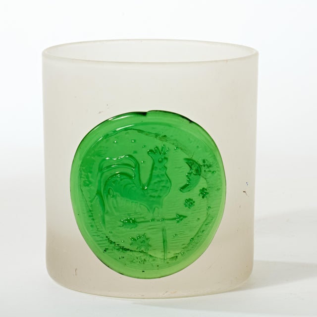 Mid 20th Century Mid 20th Century Highball Glasses With Green Glass Embellishment - Set of 6 For Sale - Image 5 of 9
