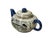 1980s Asian Oriental Zisha Clay White Glaze Scenery Graphic Display Art Teapot For Sale - Image 11 of 15