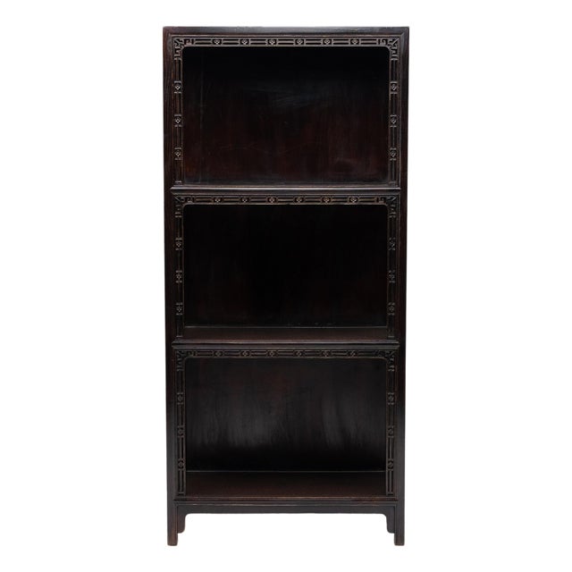 Antique Chinese Floral Fretwork Shelf, 19th Century For Sale