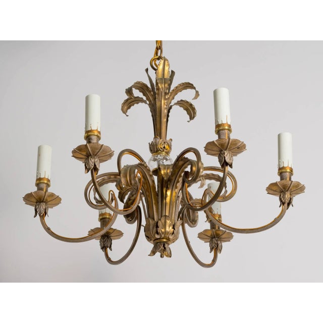 Brass plume chandelier from the 1960s.
