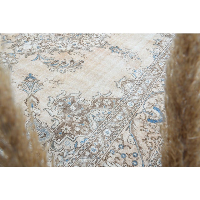 1960s Vintage Persian Handmade Wool Cotton Brown Area Rug For Sale - Image 11 of 11