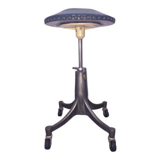 Vintage Industrial Bausch & Lomb Adjustable Stool For Sale