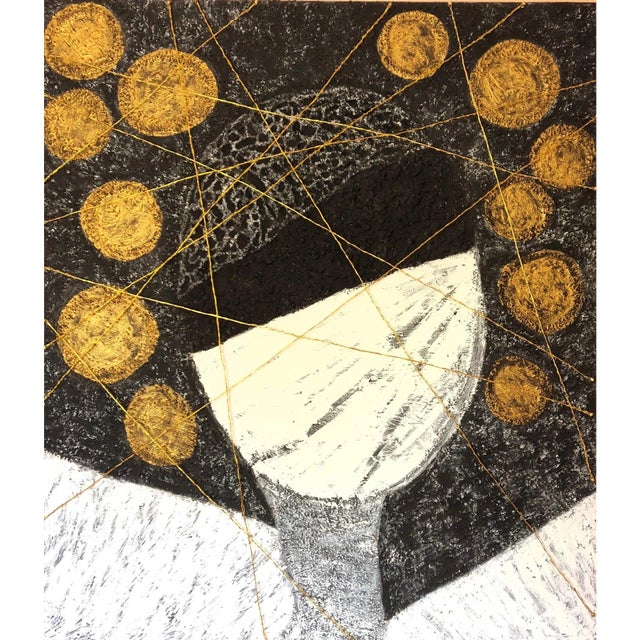 'The Power of the Money' Oversized Contemporary Abstract Black, White and Gold Mixed-Media Painting by Diane Grant For Sale - Image 10 of 10