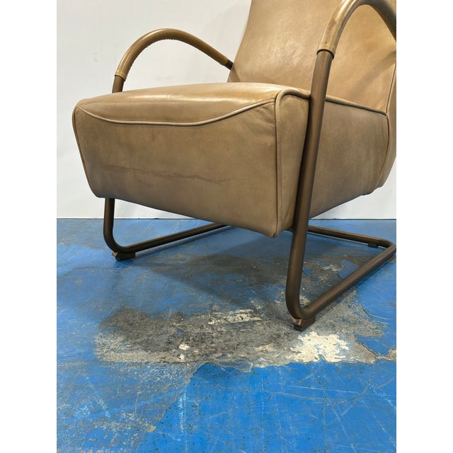 Classic Home Leather Accent Chair For Sale In Atlanta - Image 6 of 7