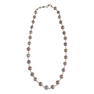 Baroque Pearl Necklace Wire Wrapped Gold Vermeil For Sale