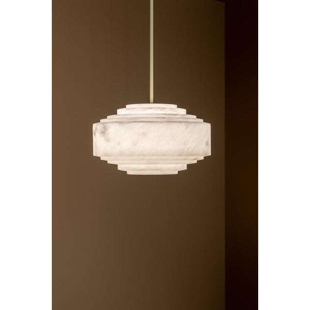 Marina pendant lamp by united alabaster dimensions: ⌀ 46 x h 26 cm (customizable height) materials: alabaster, copper...