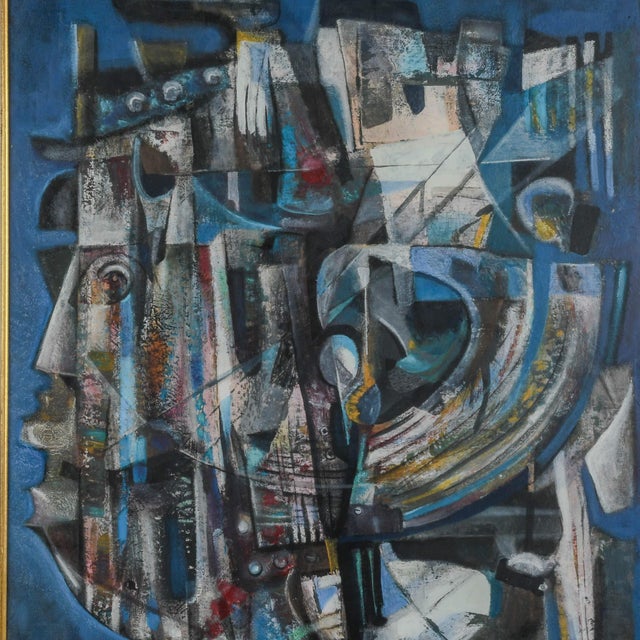 This Framed Osvaldo Gutierrez "Untitled Face" Mixed Media is a compelling symphony of form and feeling. With his signature...