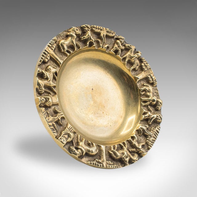 This is a pair of vintage Casablanca souk ashtrays. A North African, bronze tobacco dish, dating to the Art Deco period,...