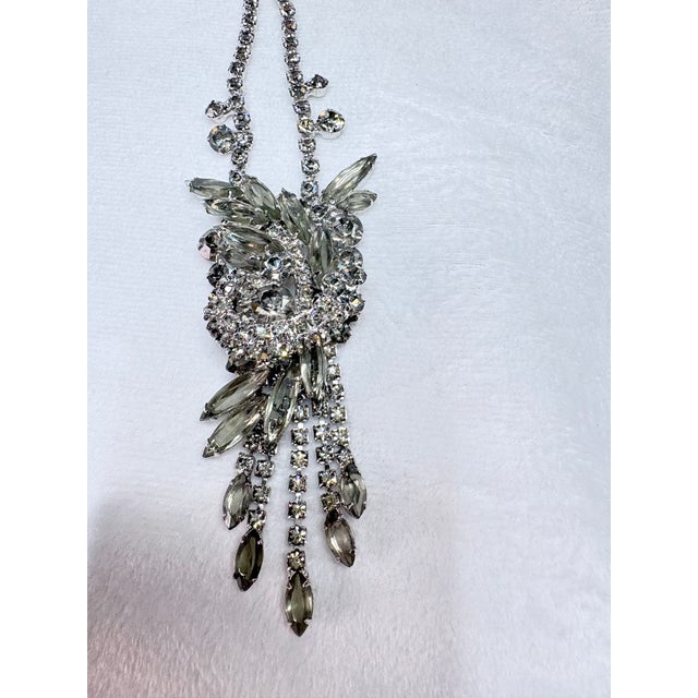 Vintage Juliana D&e Clear & Smoky Topaz Rhinestone Necklace and Bracelet Set, Attributed For Sale - Image 12 of 16