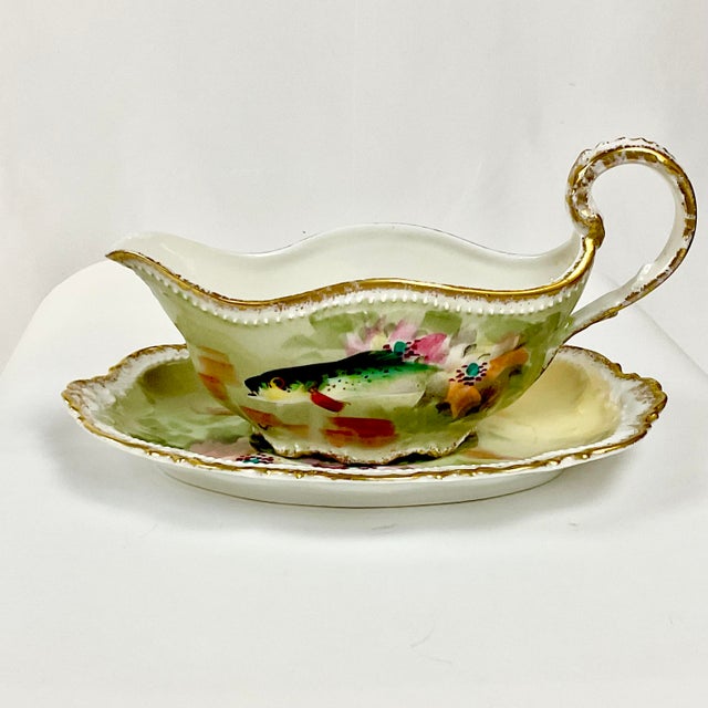 1800s Antique French Limoges Porcelain George Borgfeldt Fish Game Dinnerware Set - 13 Pieces, Service for 10. For Sale - Image 15 of 18