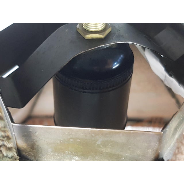 Art Deco Copper & Printed Glass Pendant Lamp attributed to the Amsterdam School, 1920s For Sale - Image 13 of 16