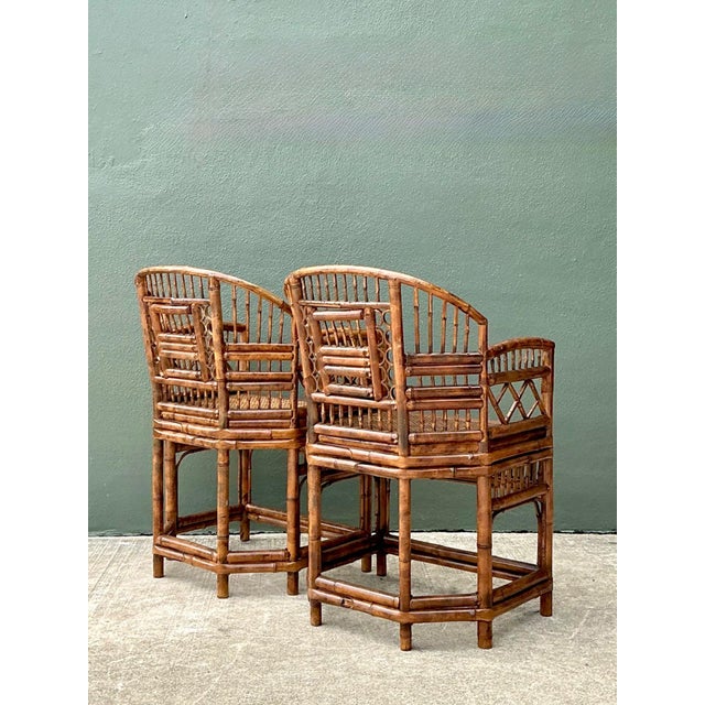 Vintage Brighton Pavillion Rattan Chairs - A Pair For Sale - Image 4 of 18