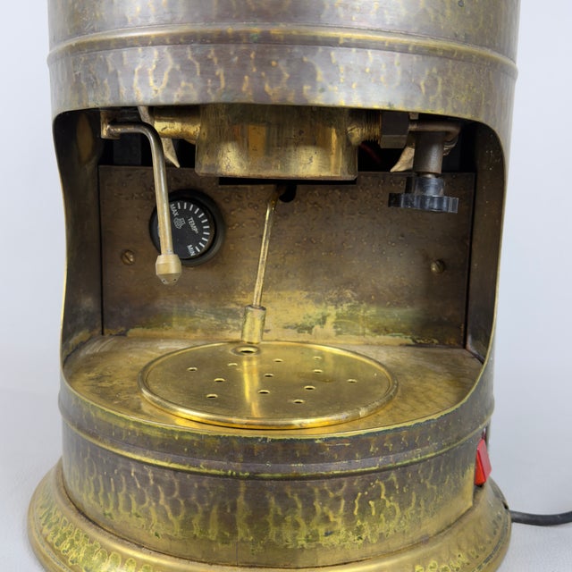 Gold Vintage Espresso Coffee Machine in Hammered Brass by Victoria Arduino, 1950 For Sale - Image 8 of 14