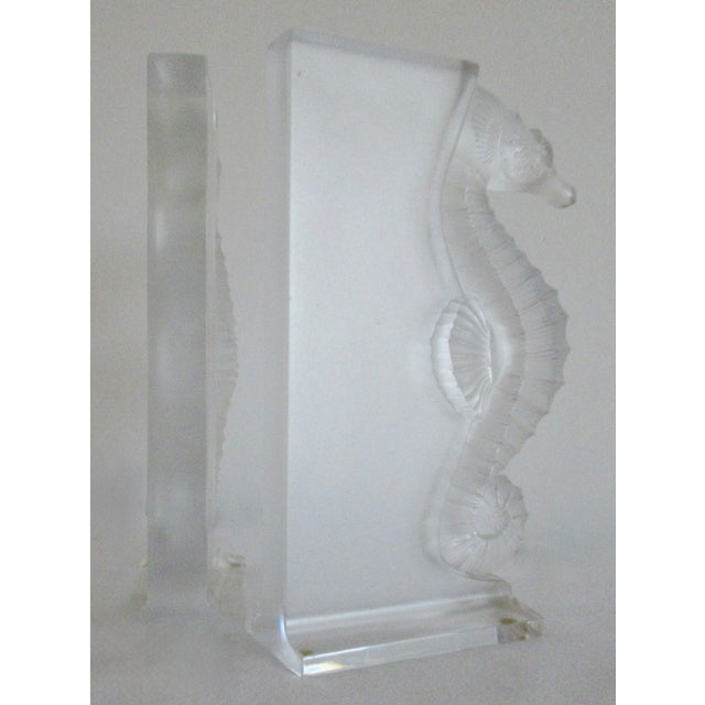 C. 1999-2003 Rene Lalique France Signed "Poseidon" Crystal Glass Frosted Bookends - Pair For Sale - Image 11 of 14