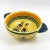 Henriot Quimper Vintage Henriot Quimper Soleil Yellow Handled Bowl/Cider Cup With Breton Man & Floral Motif For Sale - Image 4 of 7