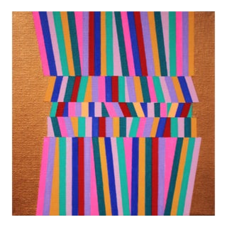 Contemporary Abstract Acrylic on Panel "Weaven 1" by Cristina Ghetti For Sale