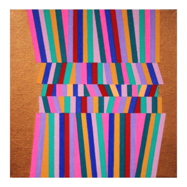 Contemporary Abstract Acrylic on Panel "Weaven 1" by Cristina Ghetti For Sale
