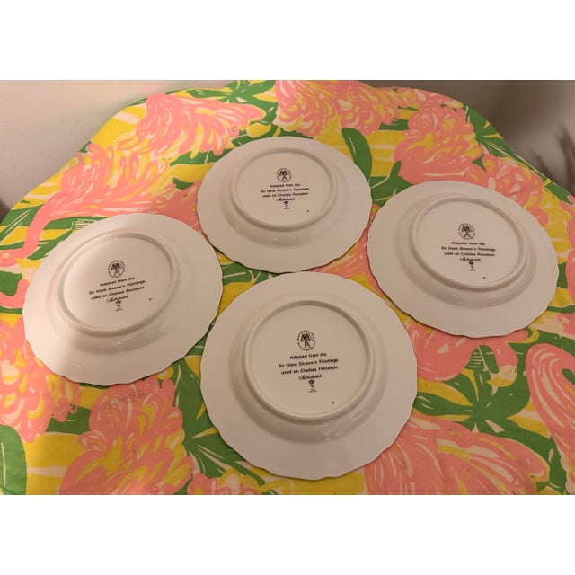 Mottahedeh Chelsea Plates Botanical Design by Mottahedeh for Metropolitan Museum of Art - Set of 4 For Sale - Image 4 of 12