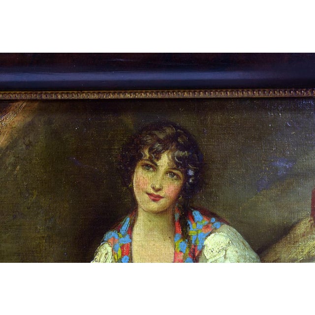 E. De Blasi, Romantic Scene, Early 1900s, Oil on Canvas For Sale - Image 3 of 8