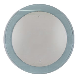 Vintage Italian Round Wall Mirror in Smoked Glass, 1970s For Sale