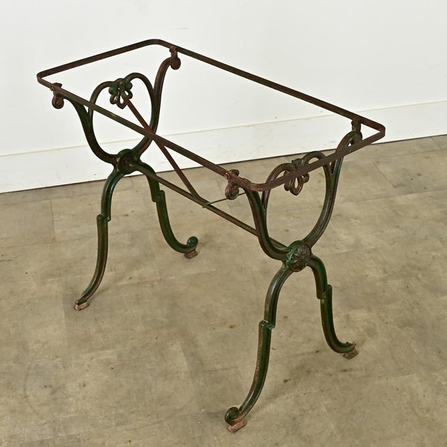 French 19th Century Marble & Cast Iron Bistro Table For Sale - Image 11 of 12